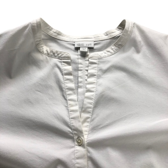JJill Womens 2X White Shirt Collection Button Front Long Sleeve Top, open neck - Picture 2 of 10